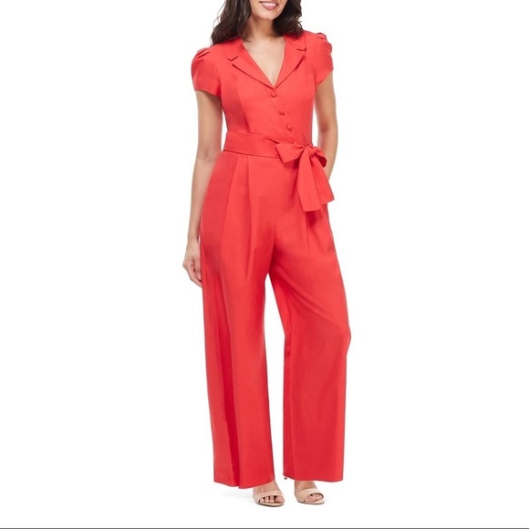 [Gal Meets Glam]  Bold Red Jumpsuit - Picture 3 of 8